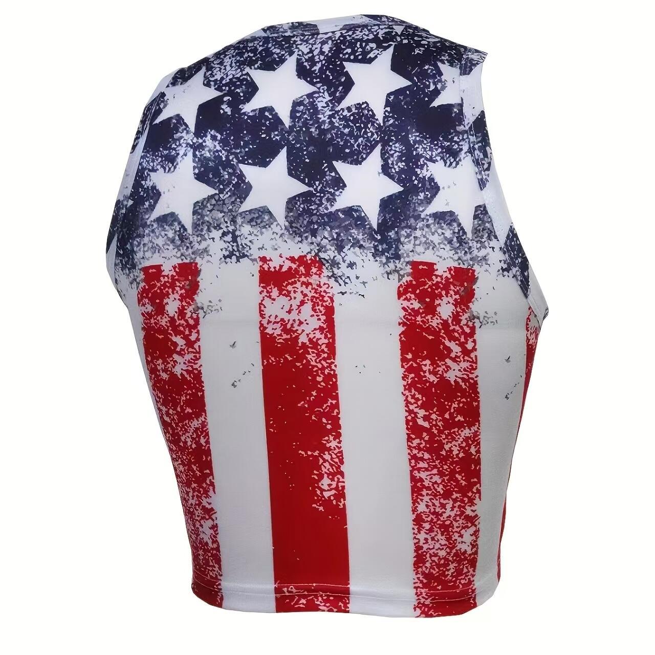 Ladies' Holiday Flag Print Fashion Versatile Vacation Style Camisole Top