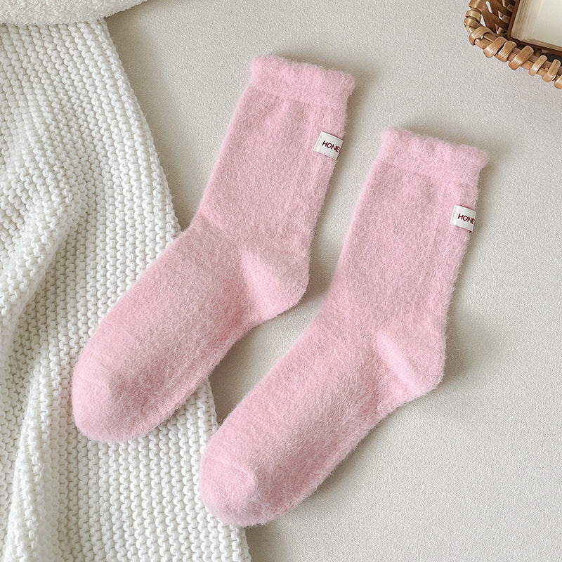 Thickened Warm Mid-calf Length Socks Ins Fashionable Heel Cloth