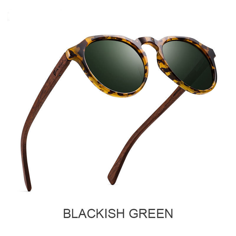 Polarized Round Bamboo sunglasses