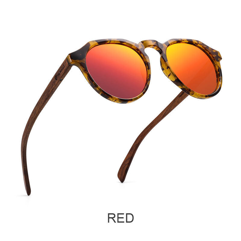 Polarized Round Bamboo sunglasses