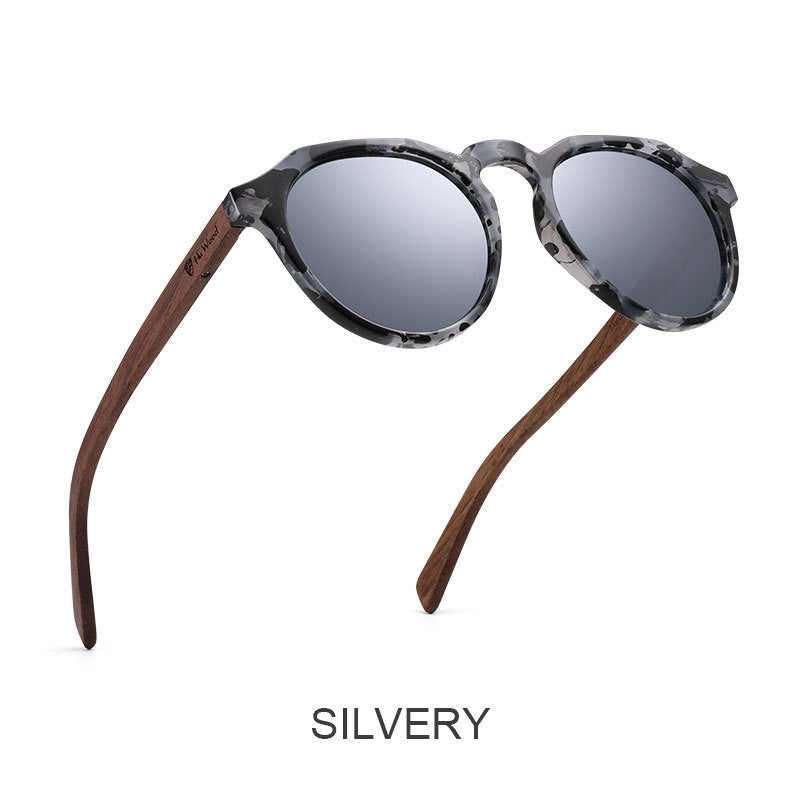 Polarized Round Bamboo sunglasses