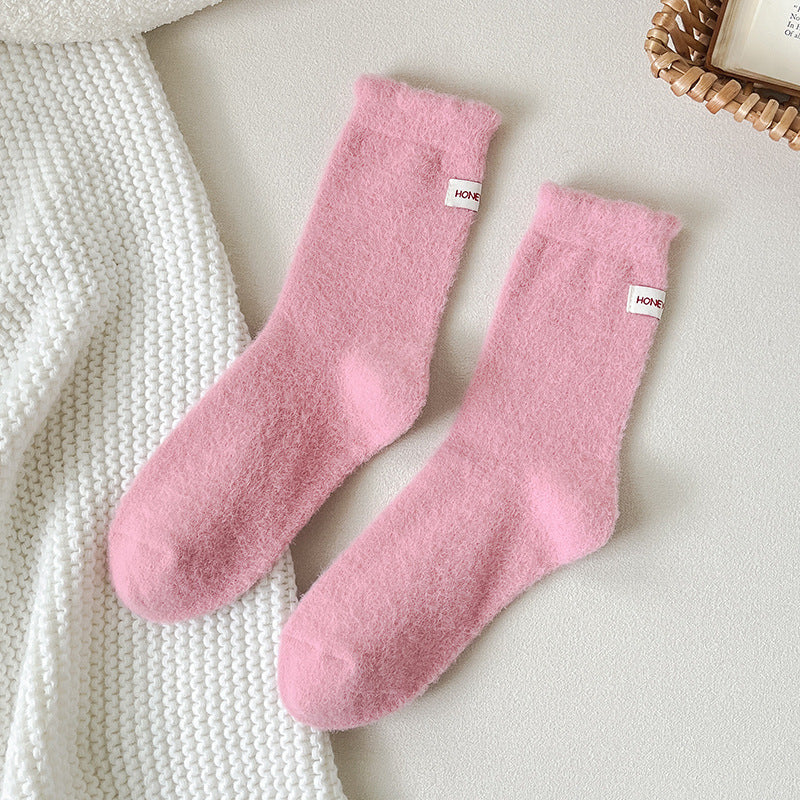 Thickened Warm Mid-calf Length Socks Ins Fashionable Heel Cloth