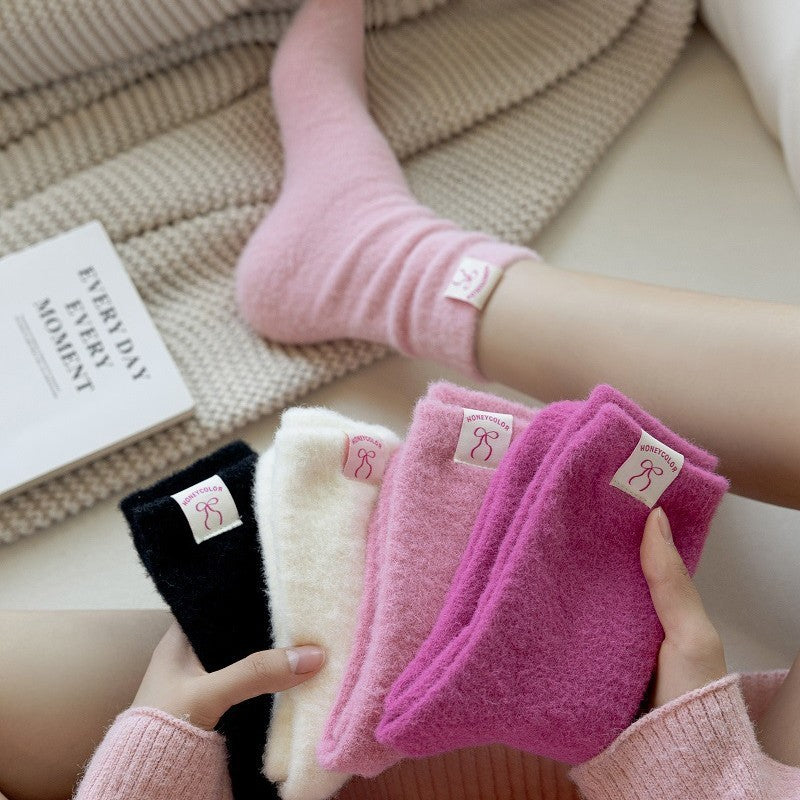 Thickened Warm Mid-calf Length Socks Ins Fashionable Heel Cloth