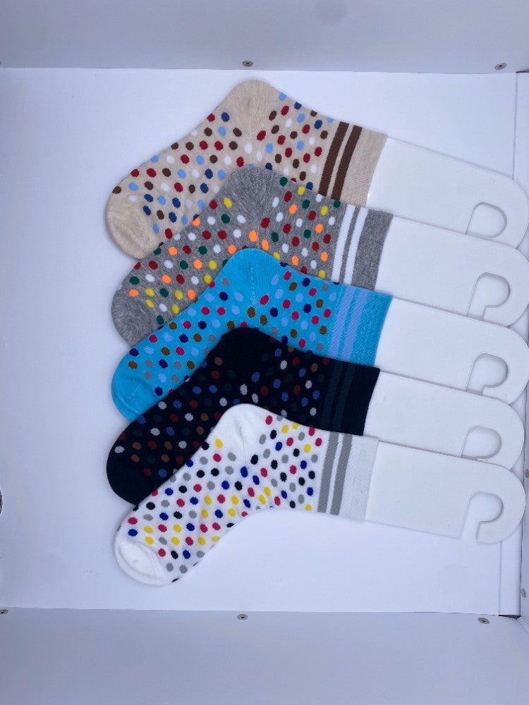 10 Pairs Of Unisex Colored Polka Dot Socks