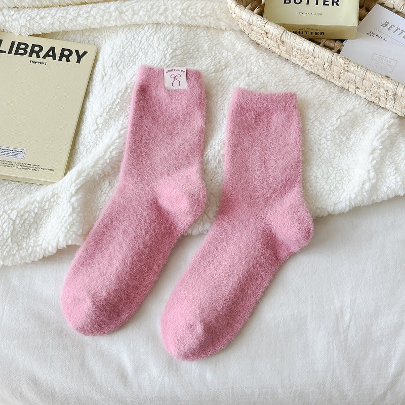 Thickened Warm Mid-calf Length Socks Ins Fashionable Heel Cloth