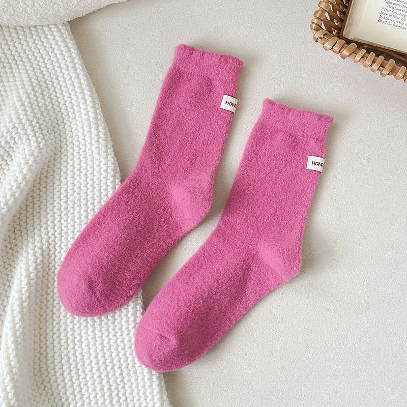 Thickened Warm Mid-calf Length Socks Ins Fashionable Heel Cloth