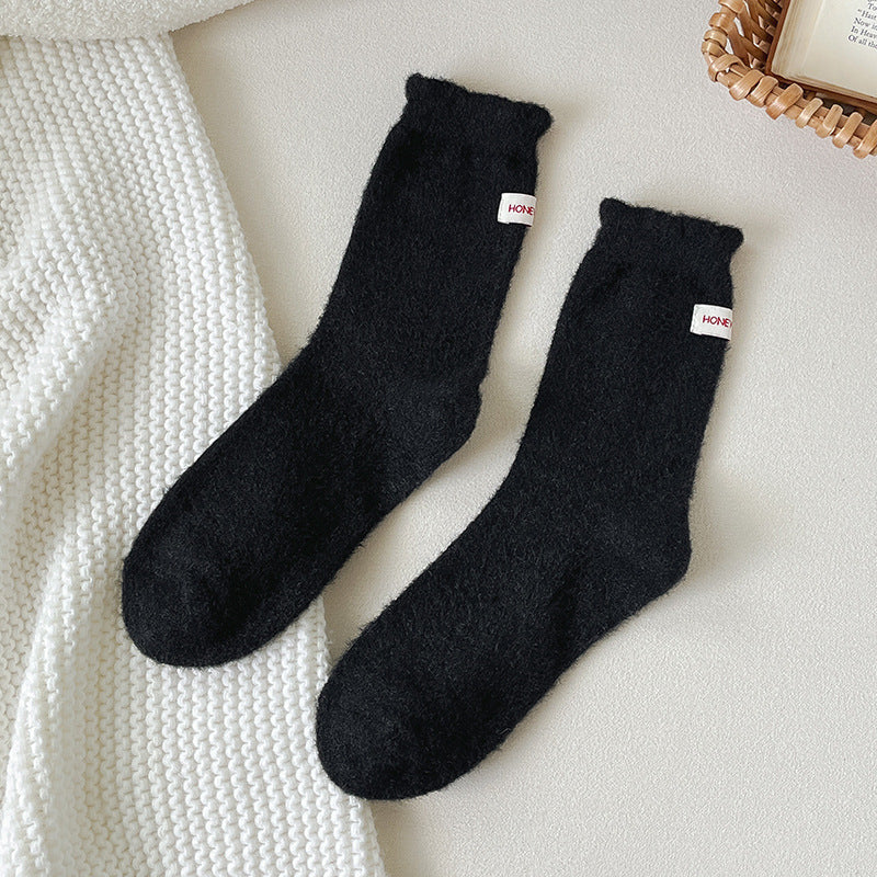 Thickened Warm Mid-calf Length Socks Ins Fashionable Heel Cloth